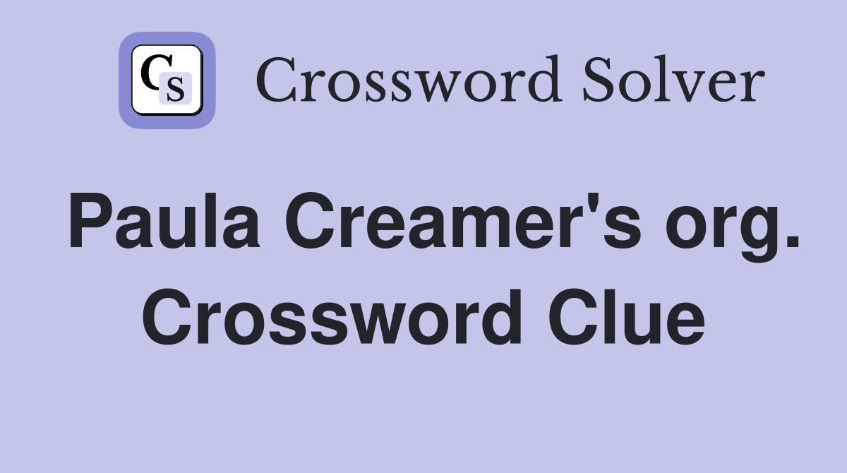 Paula Creamer's org. Crossword Clue