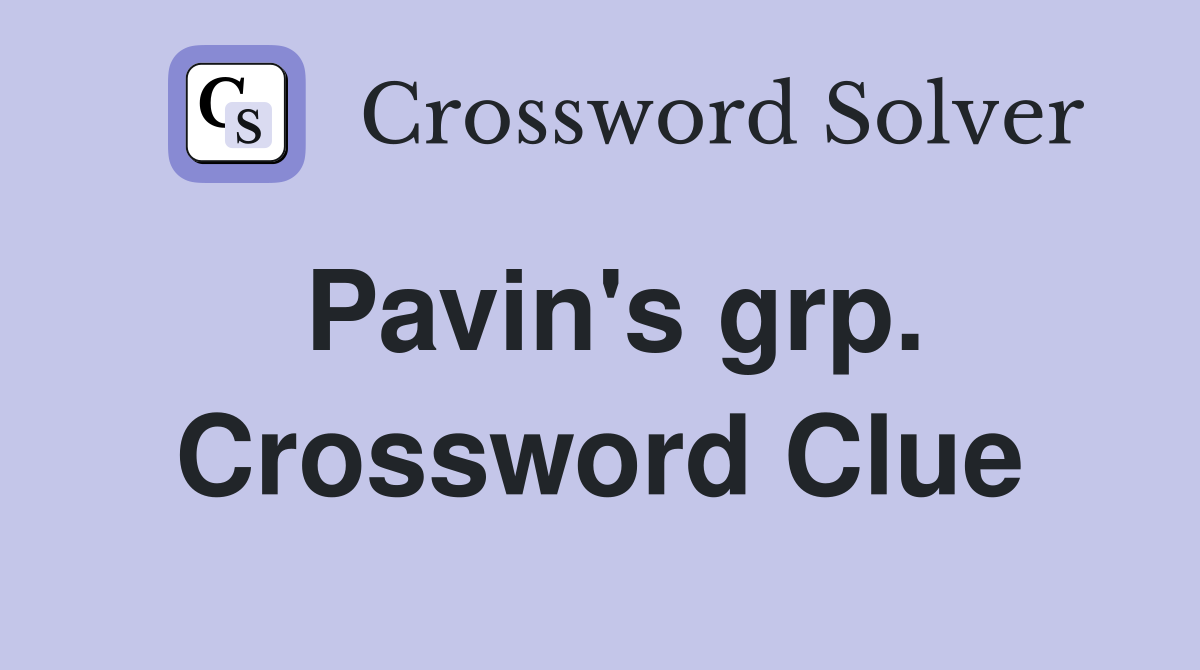 Pavin's grp. Crossword Clue