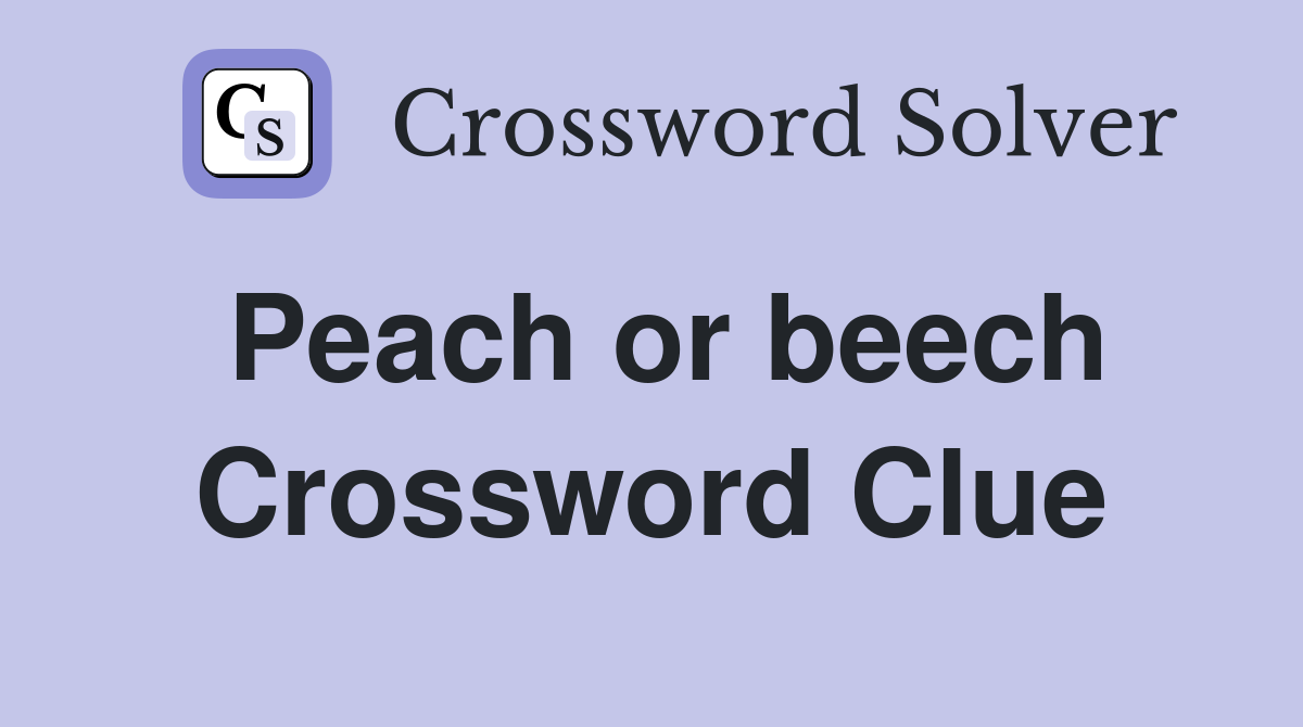 Peach or beech Crossword Clue