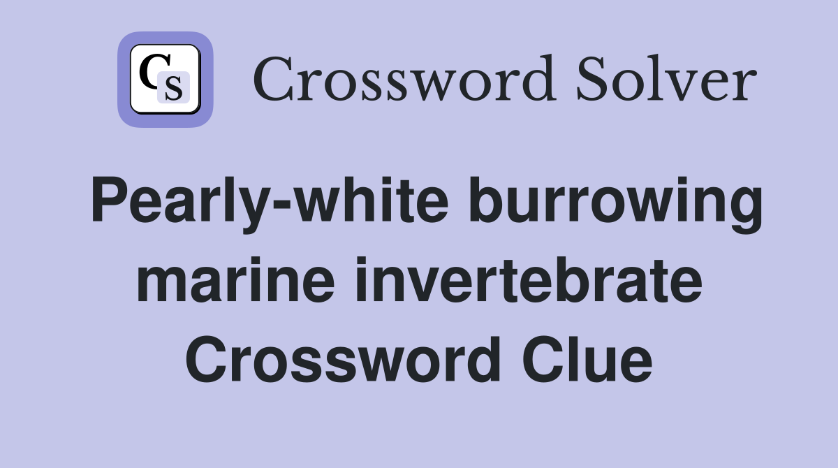 Pearly-white burrowing marine invertebrate Crossword Clue