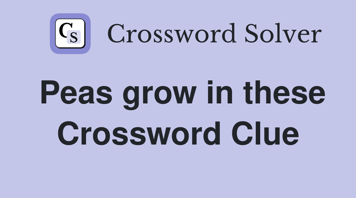 Peas grow in these Crossword Clue