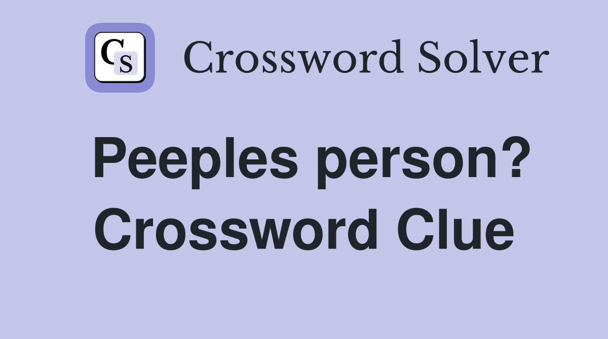 Peeples person? Crossword Clue