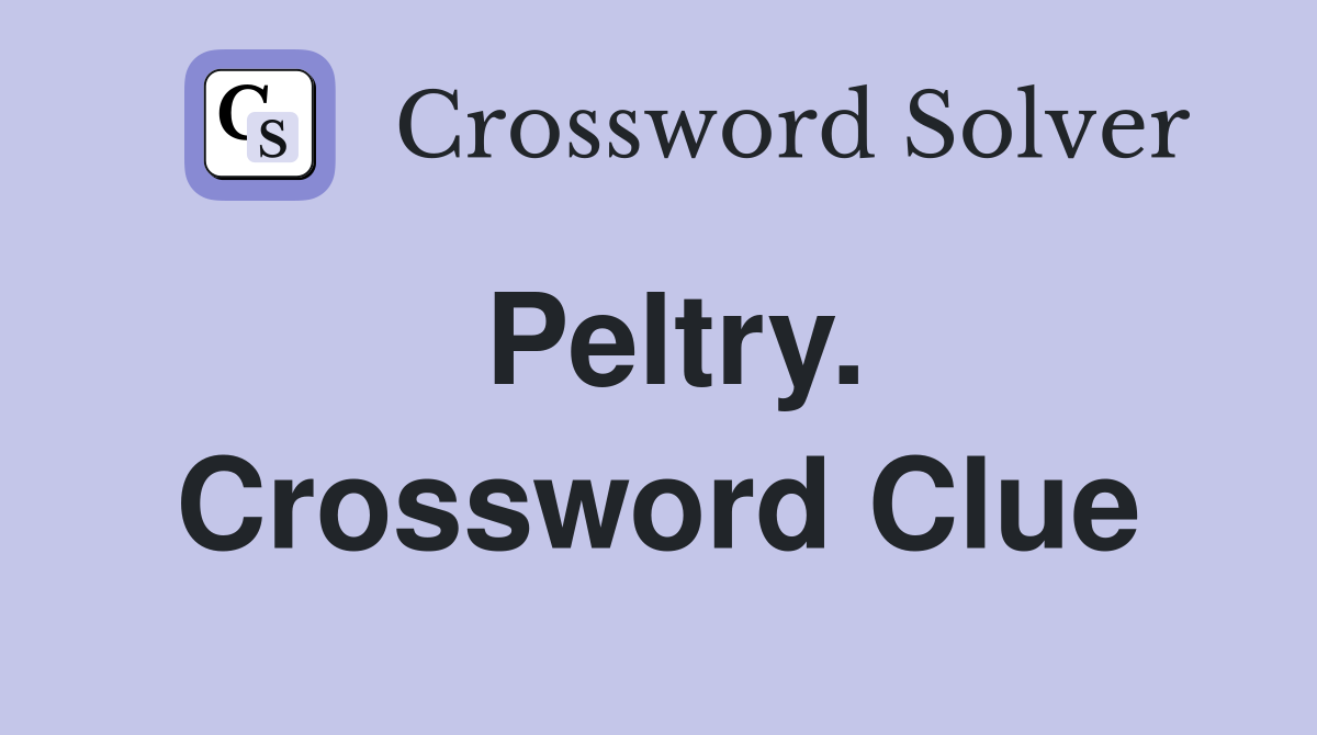 Peltry. Crossword Clue