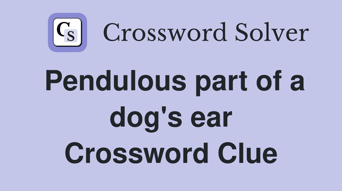 Pendulous part of a dog's ear Crossword Clue