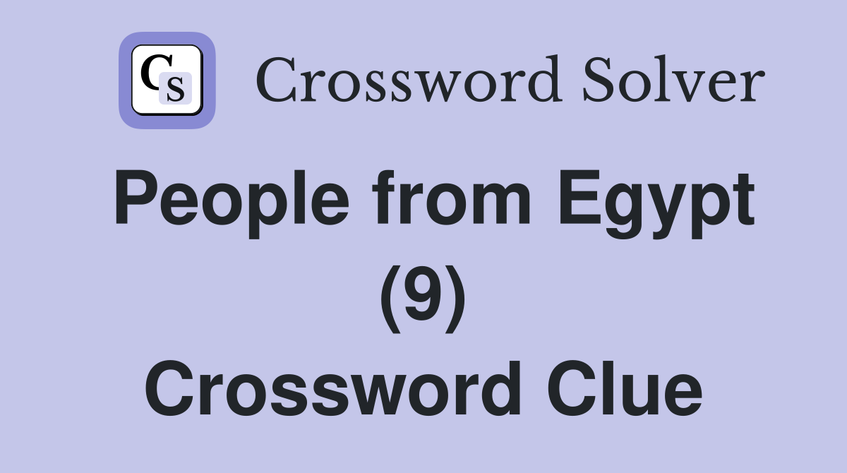 People from Egypt (9) Crossword Clue