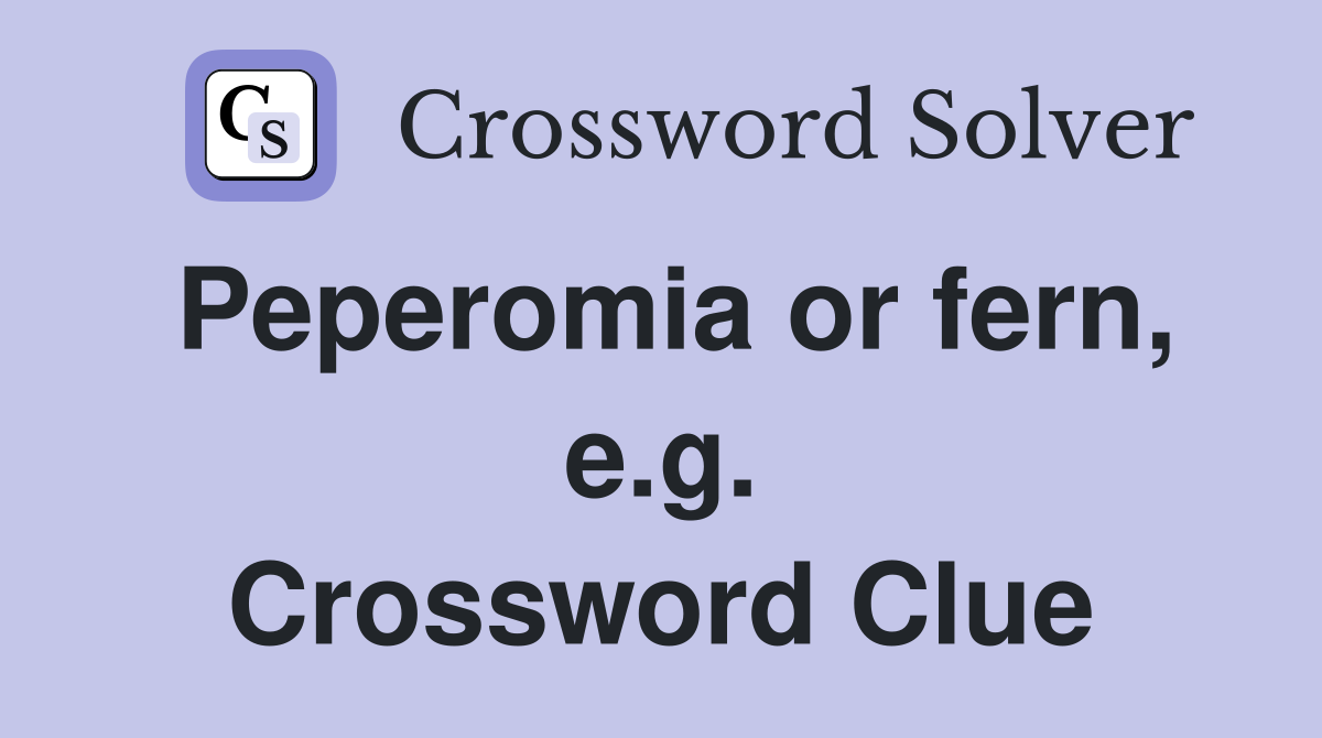 Peperomia or fern, e.g. Crossword Clue
