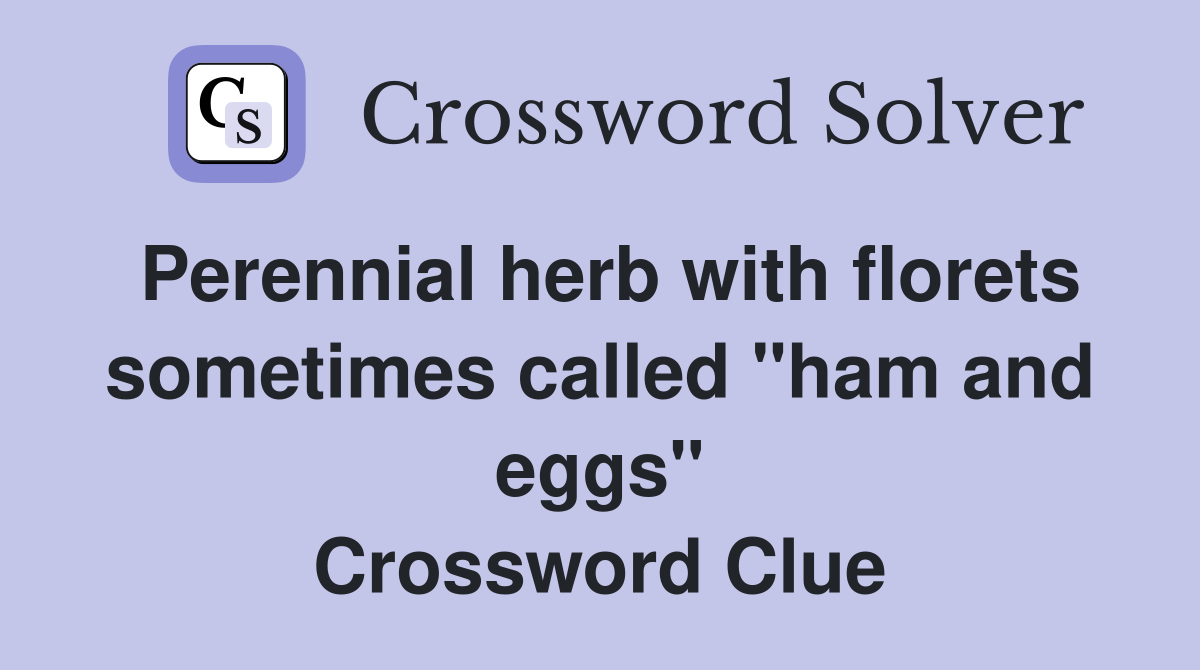 Perennial herb with florets sometimes called "ham and eggs" Crossword Clue