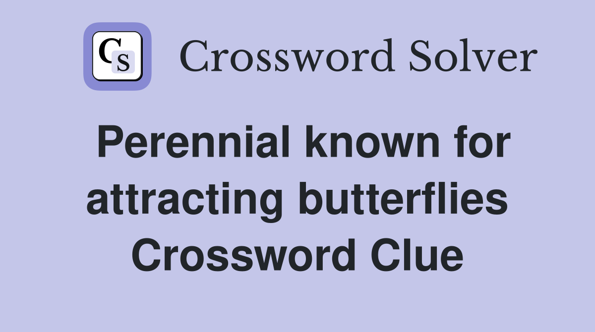 Perennial known for attracting butterflies Crossword Clue