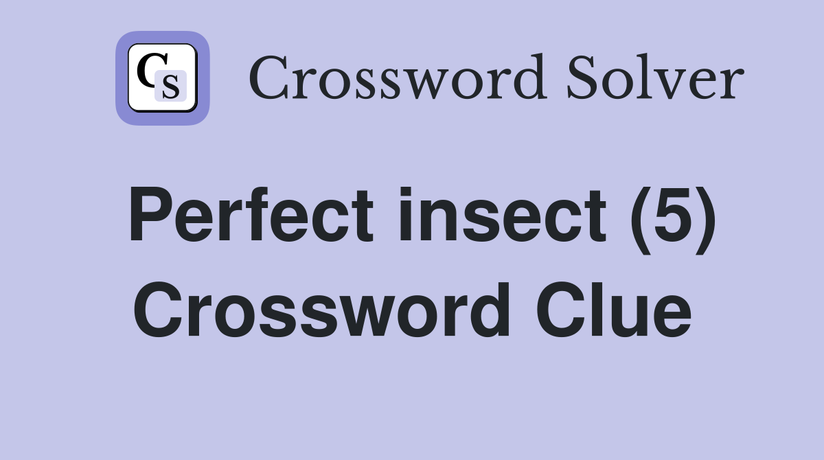 Perfect insect (5) Crossword Clue