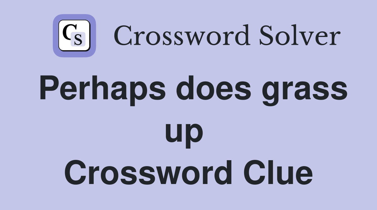 Perhaps does grass up  Crossword Clue