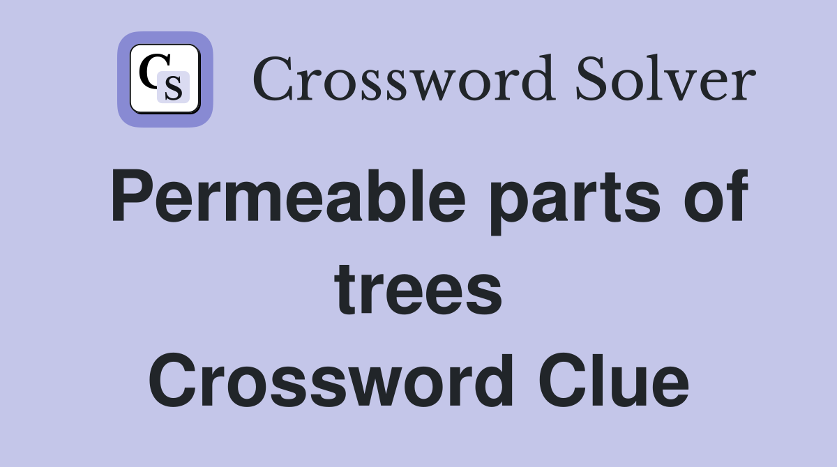 Permeable parts of trees Crossword Clue