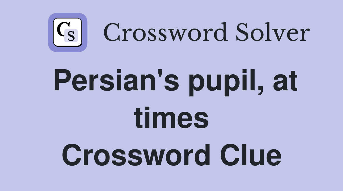 Persian's pupil, at times Crossword Clue