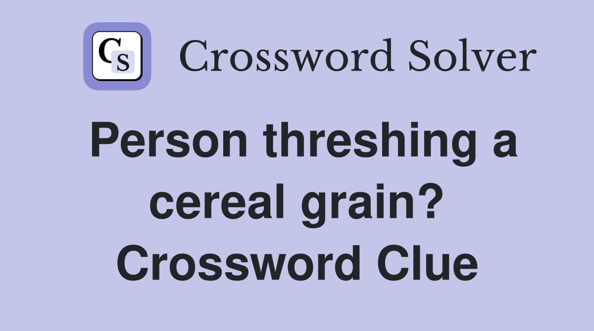 Person threshing a cereal grain? Crossword Clue