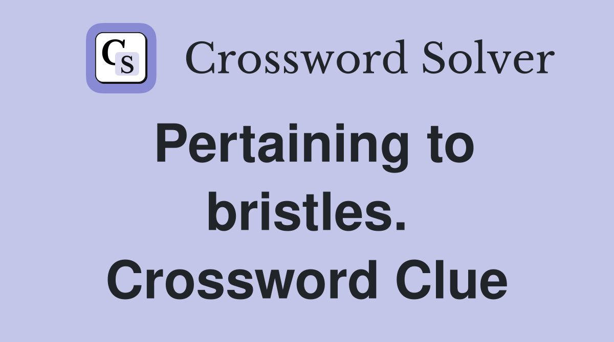 Pertaining to bristles. Crossword Clue