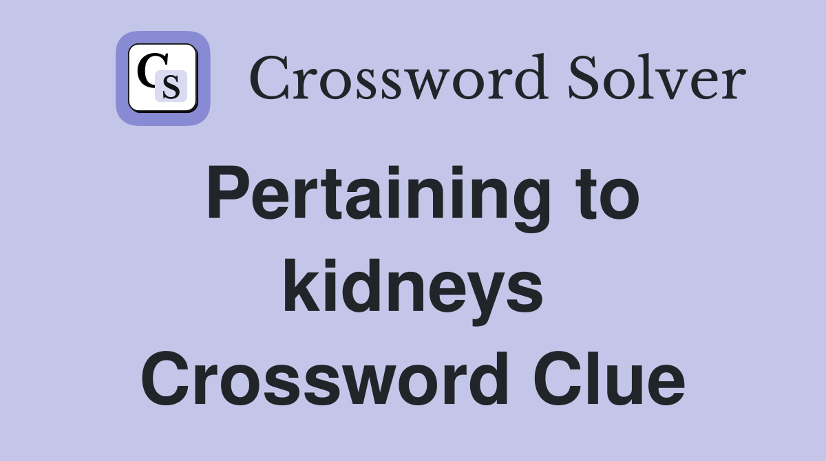 Pertaining to kidneys Crossword Clue