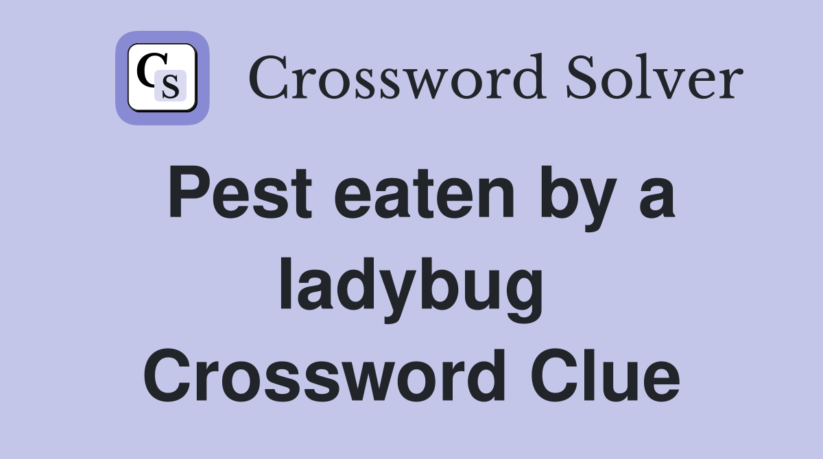 Pest eaten by a ladybug Crossword Clue