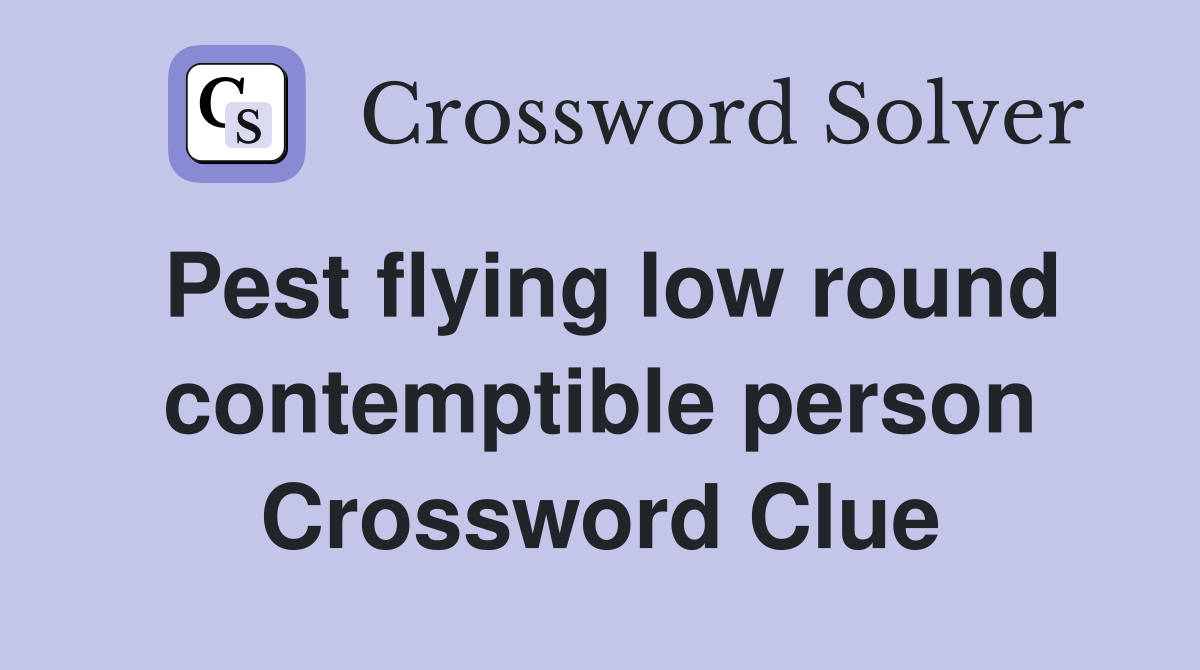 Pest flying low round contemptible person Crossword Clue