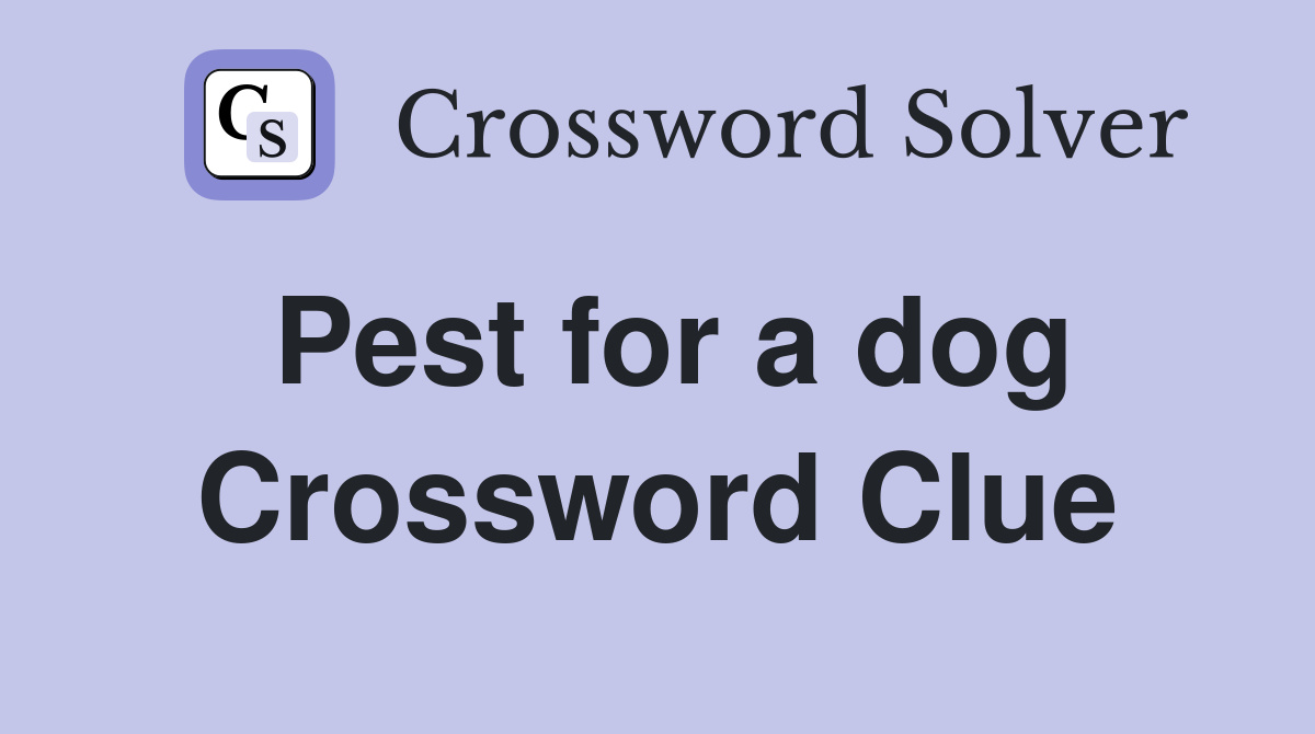 Pest for a dog Crossword Clue