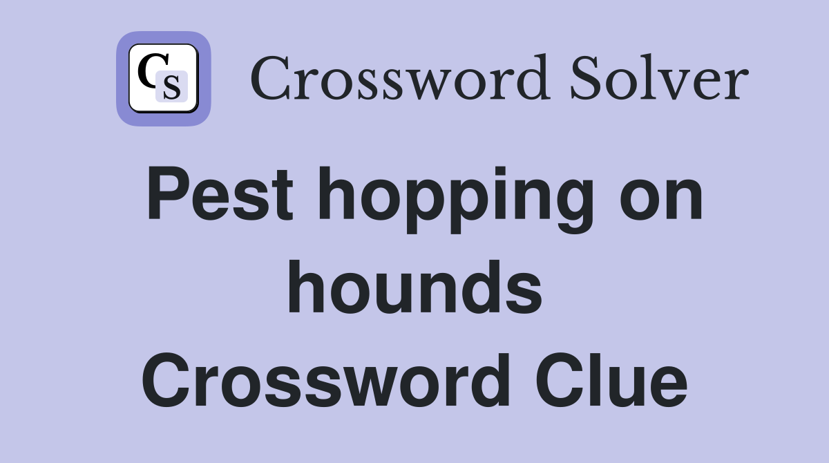 Pest hopping on hounds Crossword Clue