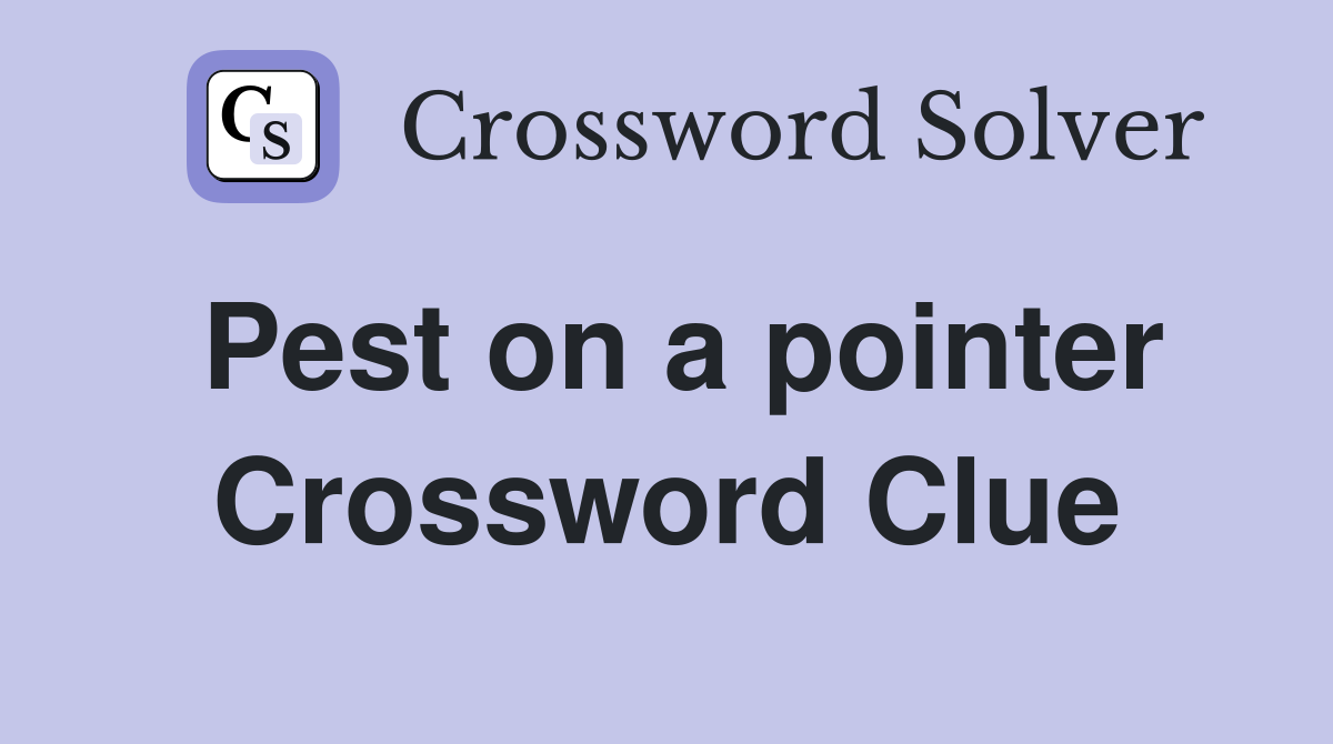 Pest on a pointer Crossword Clue