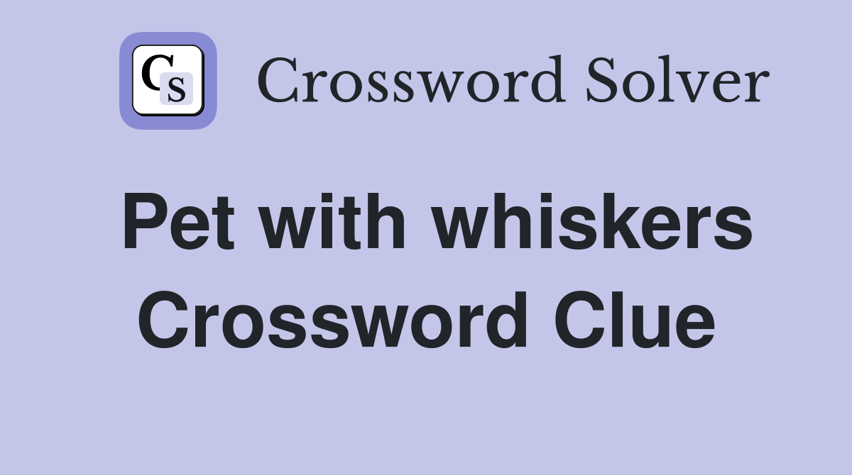 Pet with whiskers Crossword Clue
