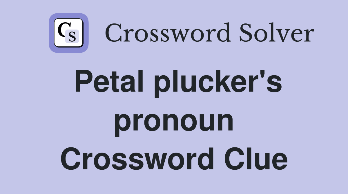 Petal plucker's pronoun Crossword Clue