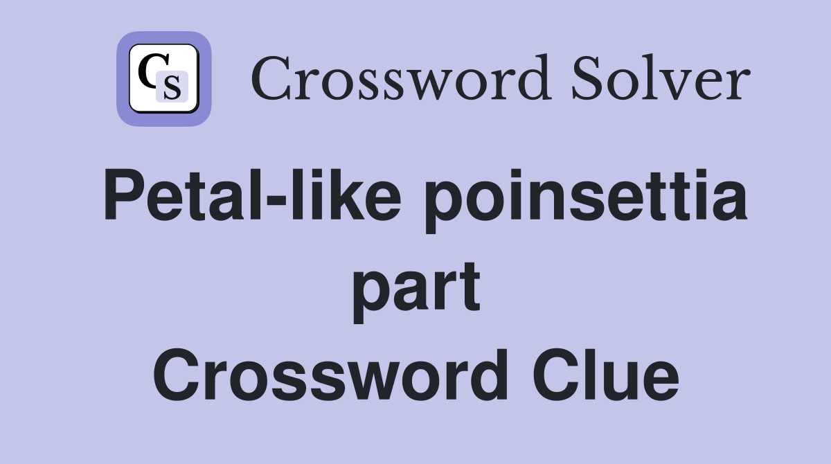 Petal-like poinsettia part Crossword Clue