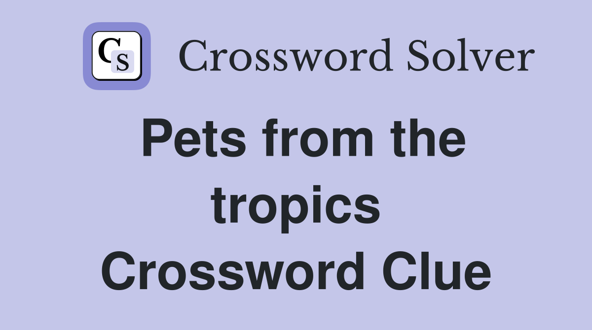 Pets from the tropics Crossword Clue