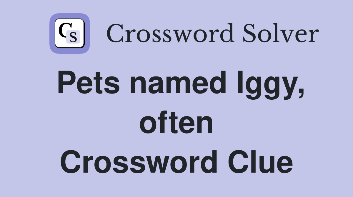 Pets named Iggy, often Crossword Clue