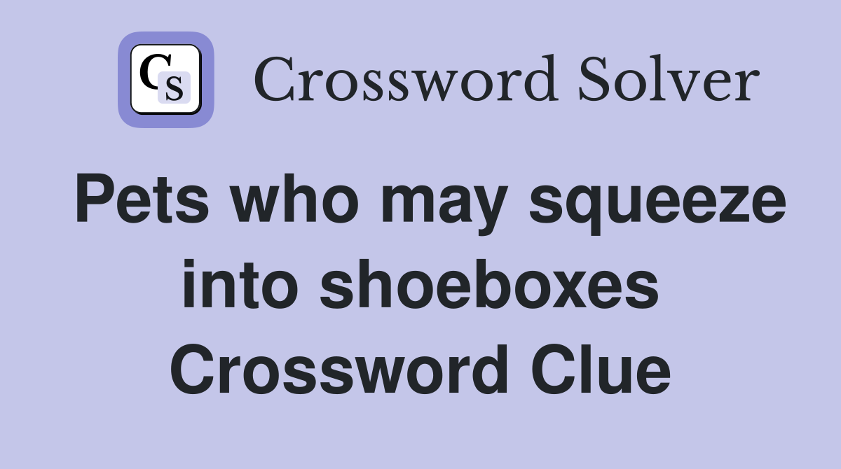 Pets who may squeeze into shoeboxes Crossword Clue