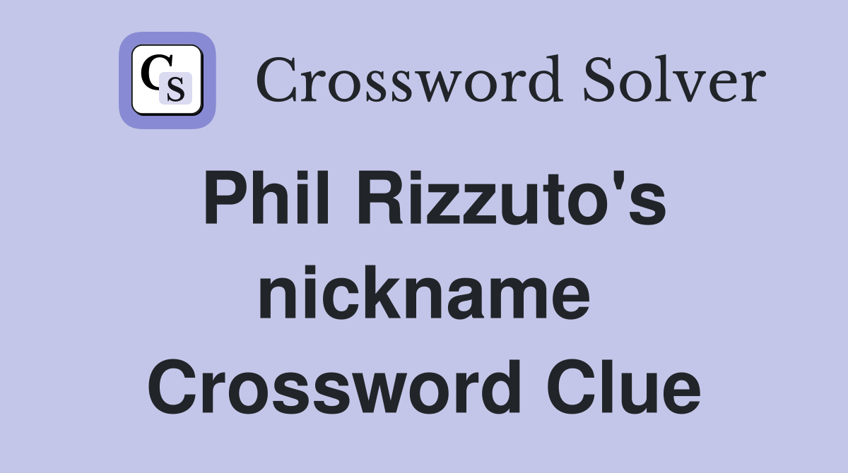Phil Rizzuto's nickname Crossword Clue