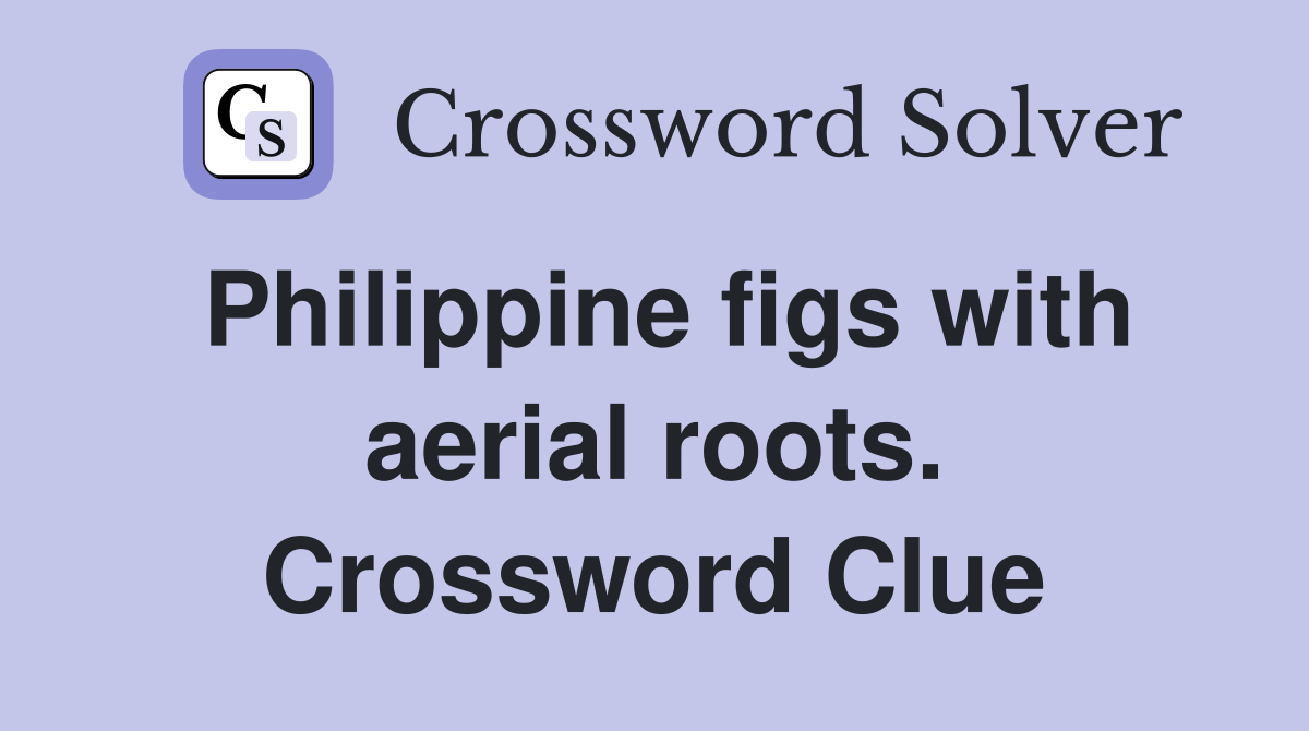 Philippine figs with aerial roots. Crossword Clue