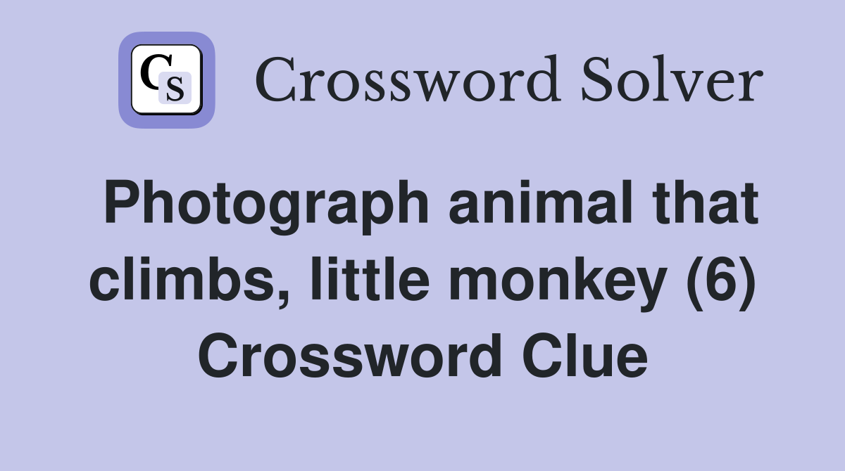 Photograph animal that climbs, little monkey (6) Crossword Clue