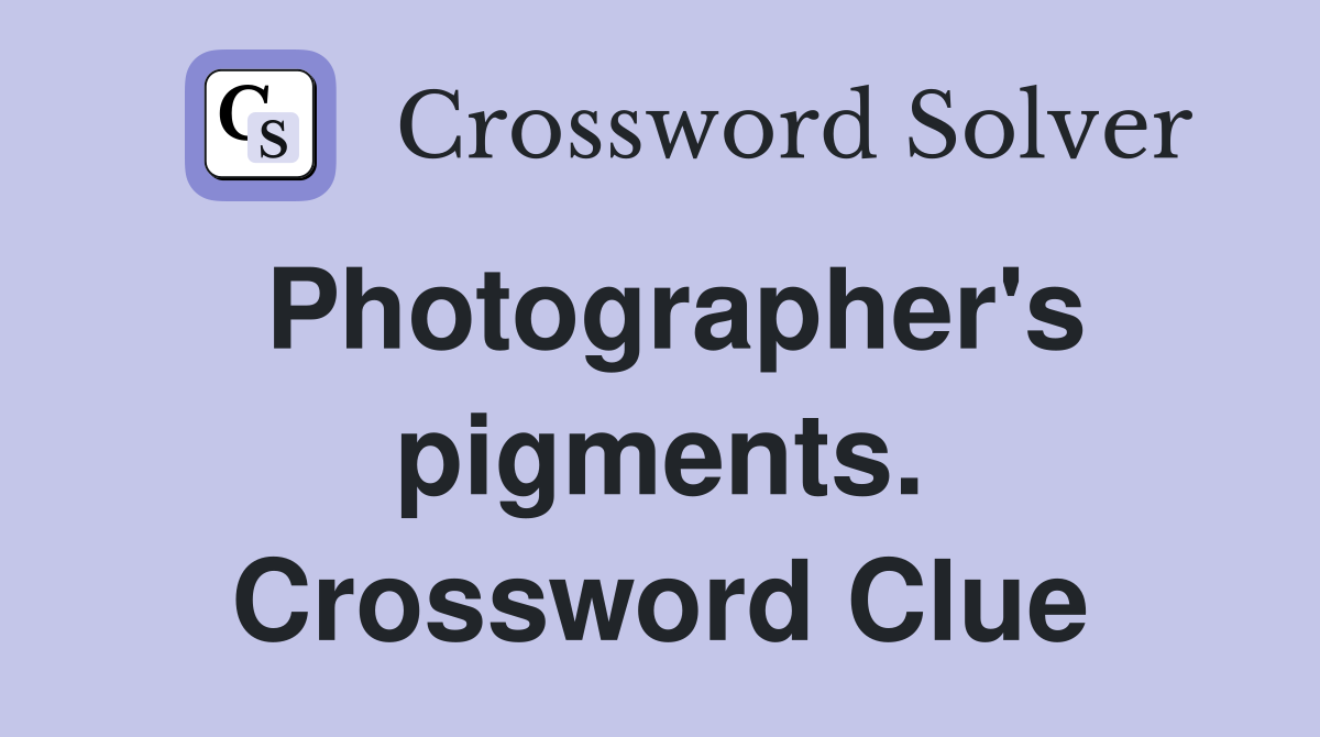 Photographer's pigments. Crossword Clue