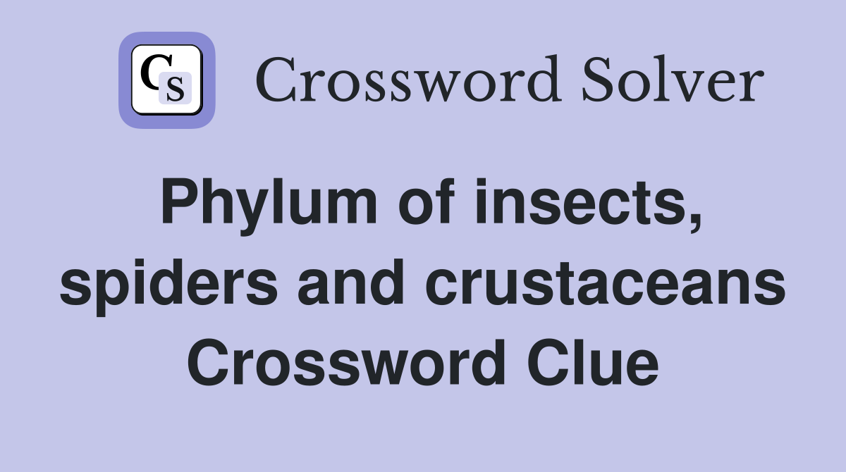 Phylum of insects, spiders and crustaceans Crossword Clue