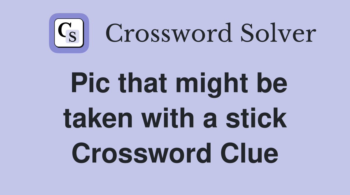 Pic that might be taken with a stick Crossword Clue