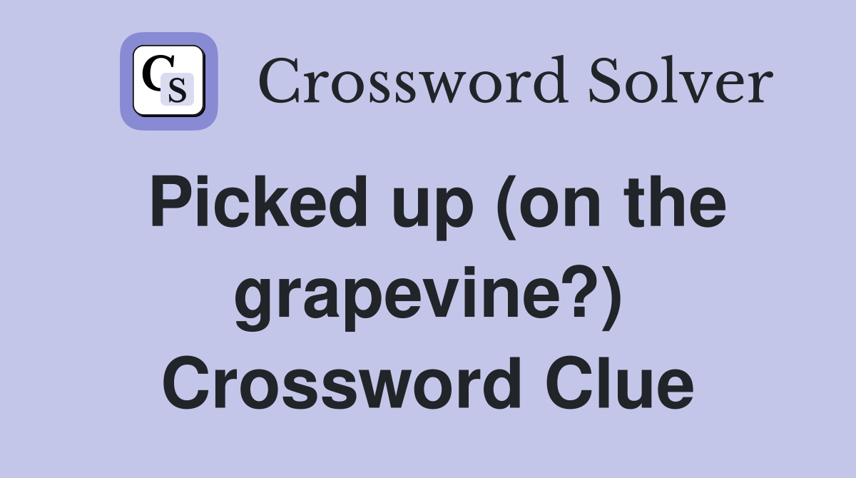 Picked up (on the grapevine?) Crossword Clue
