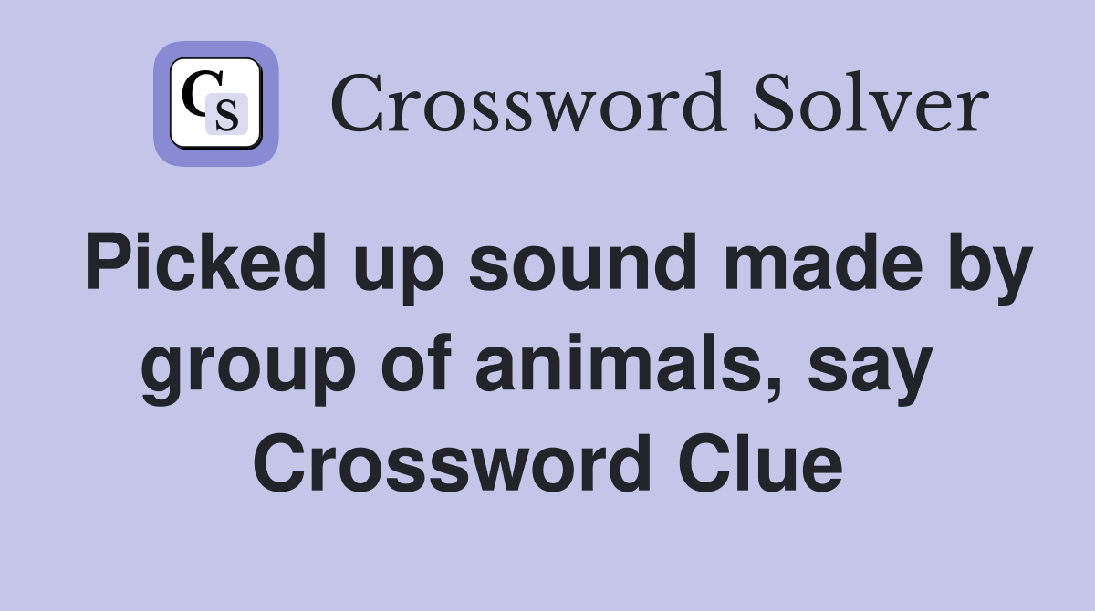 Picked up sound made by group of animals, say  Crossword Clue