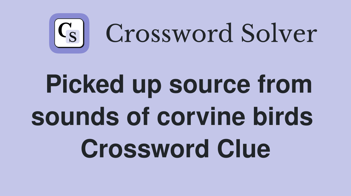 Picked up source from sounds of corvine birds  Crossword Clue