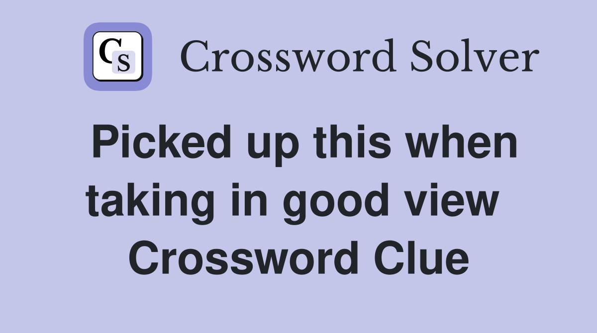 Picked up this when taking in good view  Crossword Clue