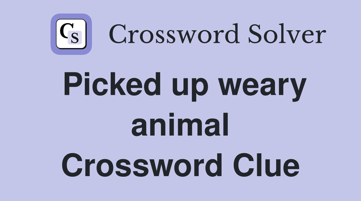 Picked up weary animal Crossword Clue