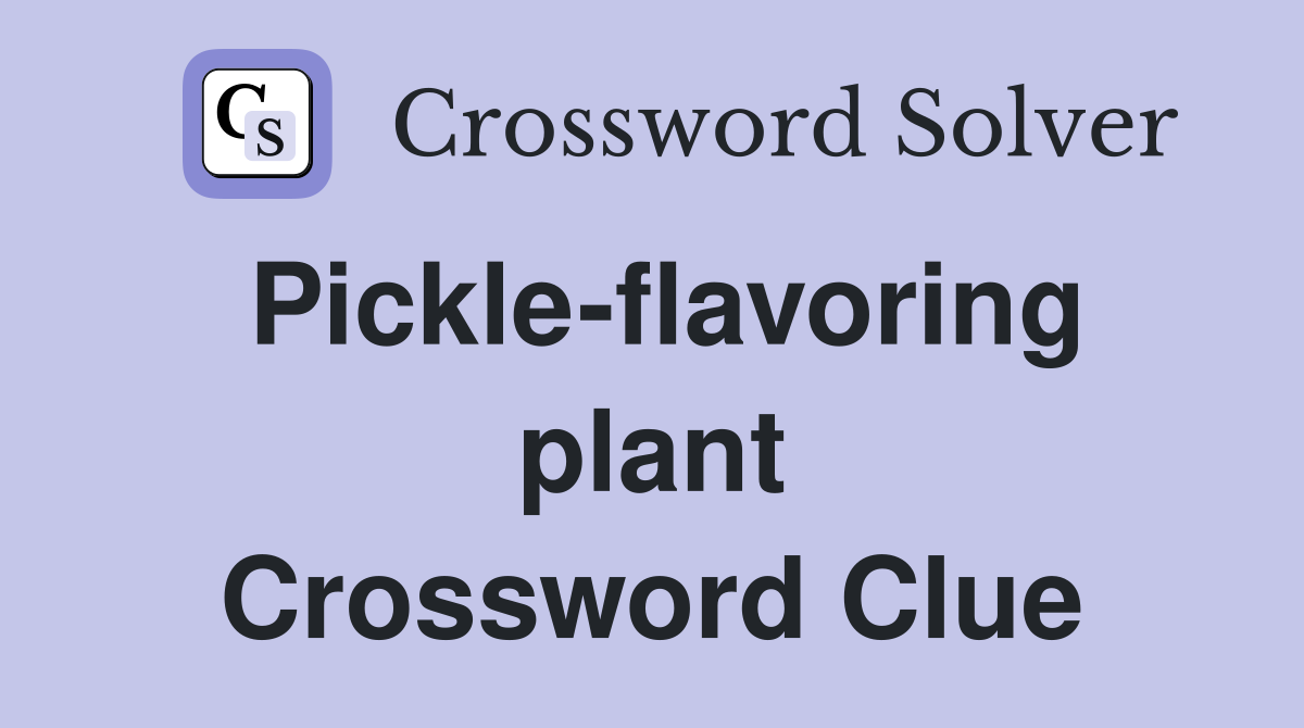 Pickle-flavoring plant Crossword Clue