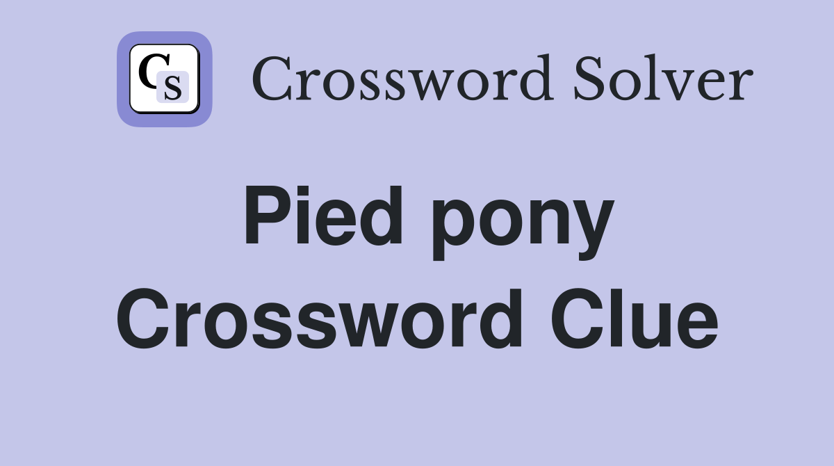 Pied pony Crossword Clue
