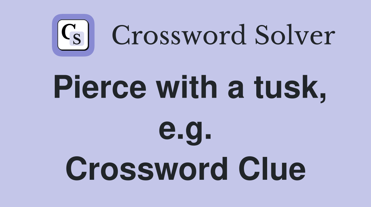Pierce with a tusk, e.g. Crossword Clue