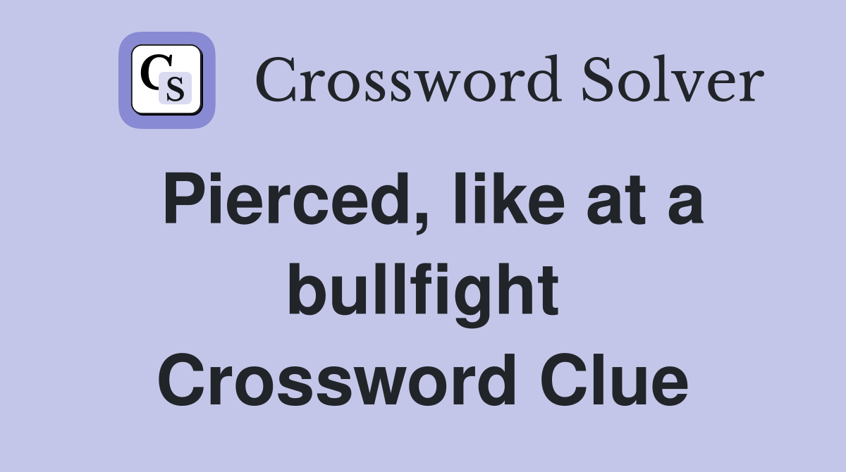 Pierced, like at a bullfight Crossword Clue