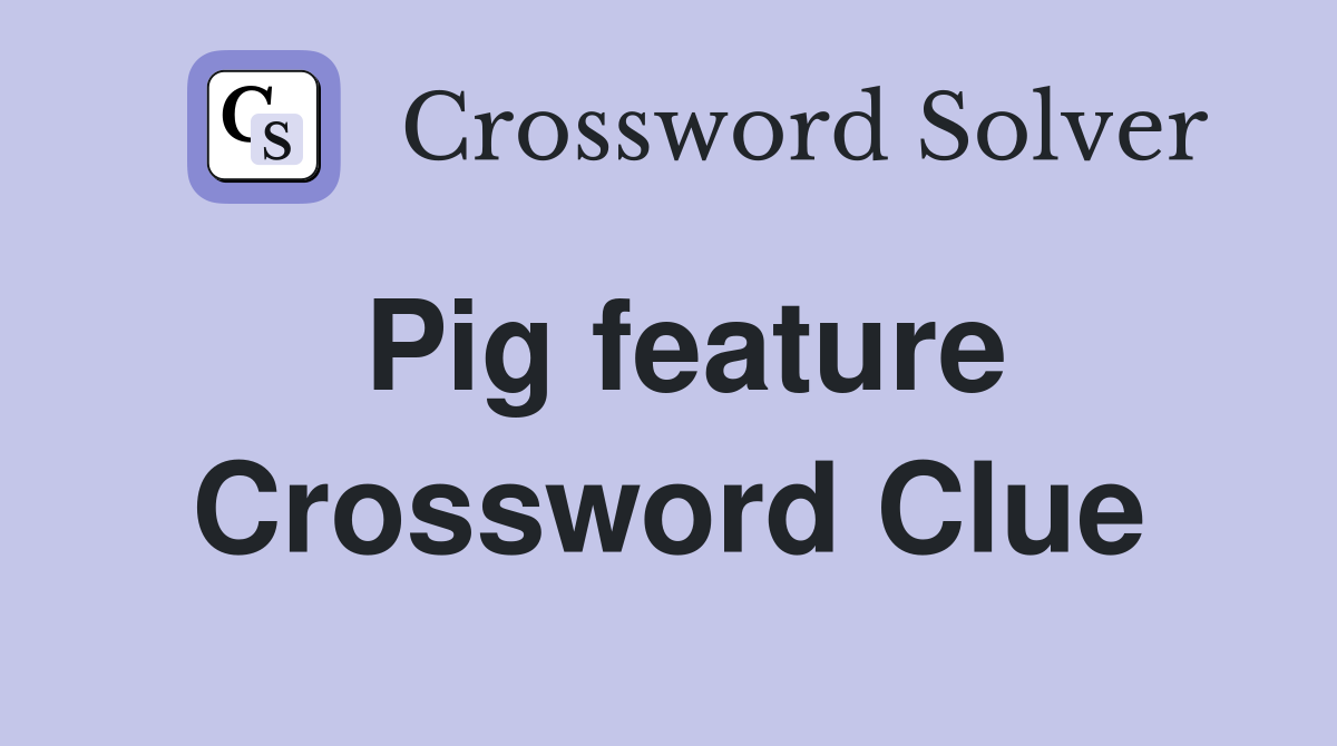 Pig feature Crossword Clue