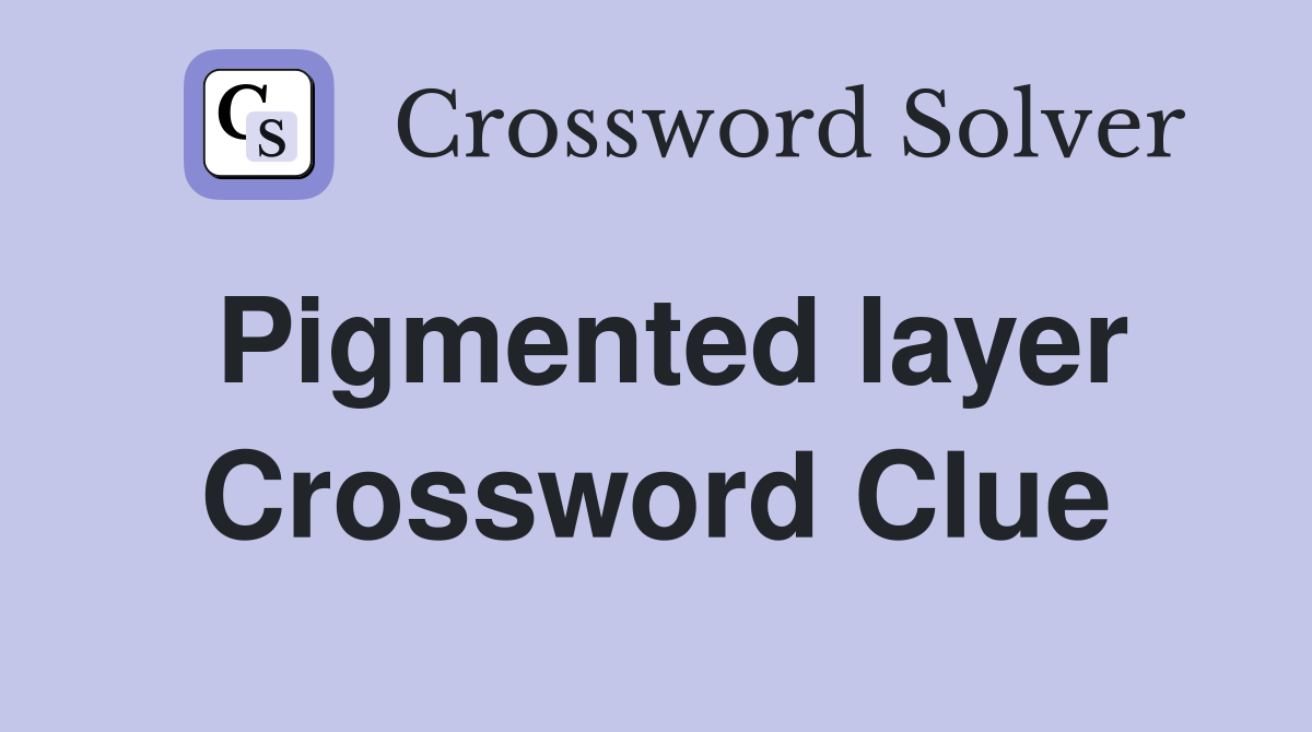 Pigmented layer Crossword Clue