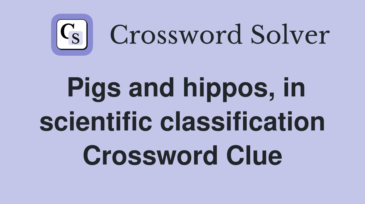 Pigs and hippos, in scientific classification Crossword Clue