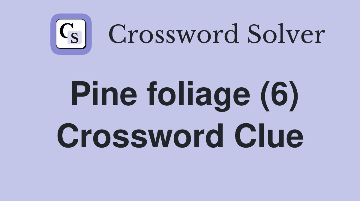 Pine foliage (6) Crossword Clue