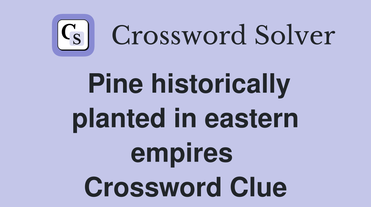 Pine historically planted in eastern empires  Crossword Clue